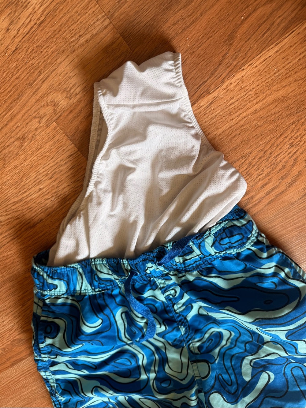 Hanna Andersson Kids Swim Shorts with Drawstring 5 Waves Map Camo Blue - Picture 5 of 8